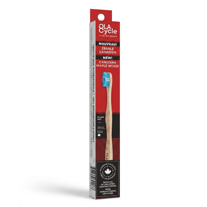 Brosse à dents en bois d'érable - Bleu